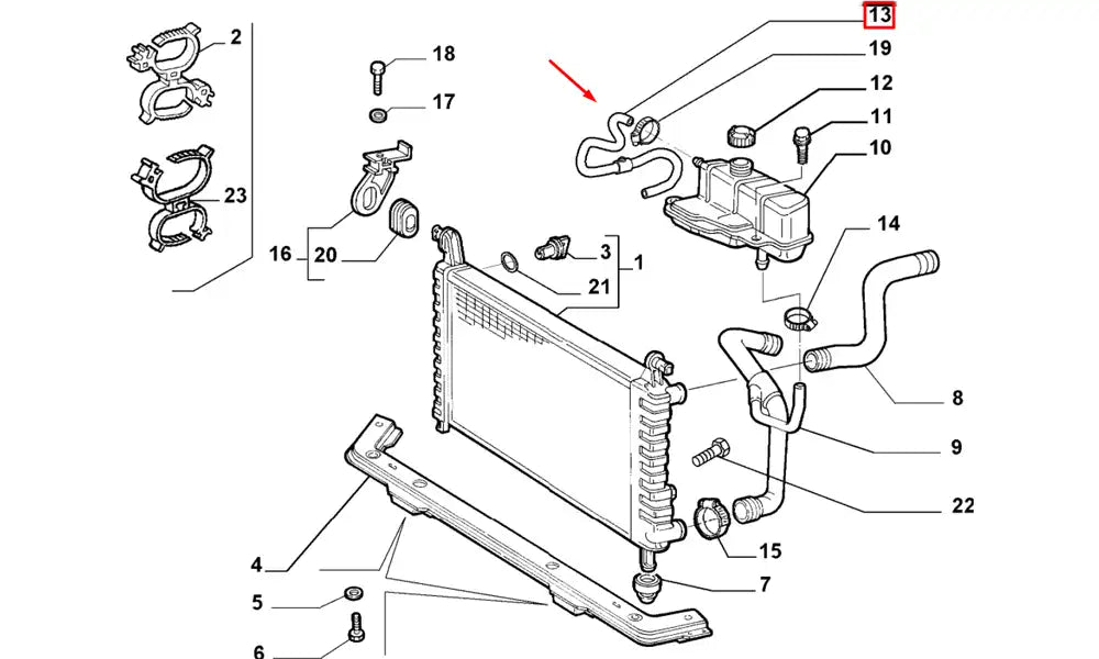Siena Radyatör Genleşme Depo Hortumu Şema