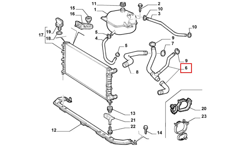 Doblo Motor Radyatörü Alt Hortumu Şema