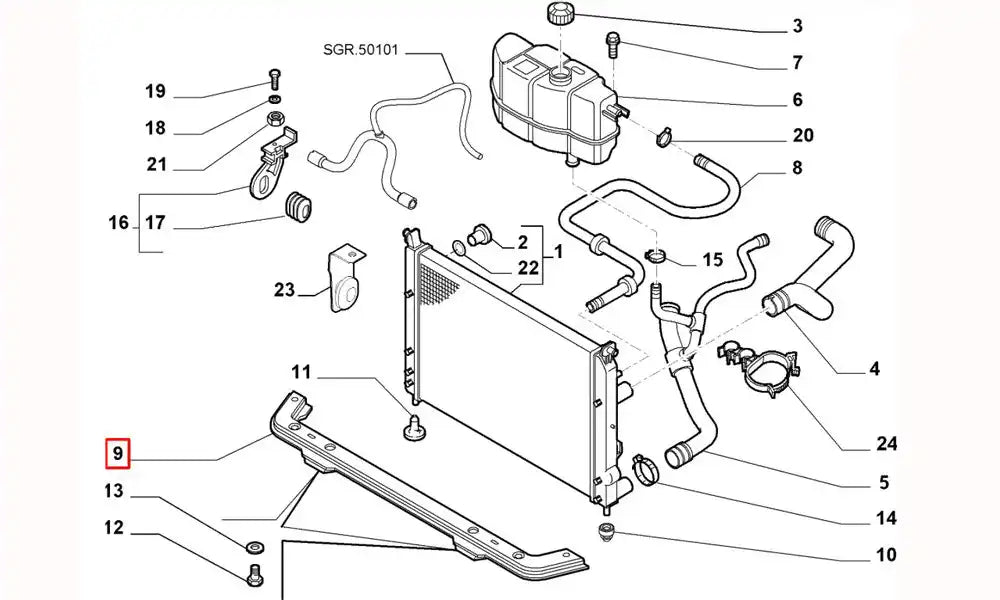 Palio Radyatör Alt Paneli Şema
