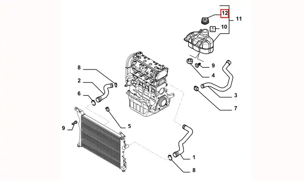 Bravo Radyatör Su Deposu Kapağı Şema