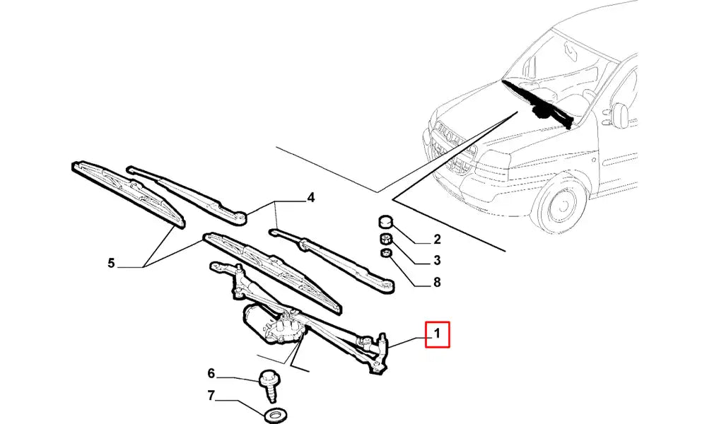 Doblo Cam Silecek Motoru Şema