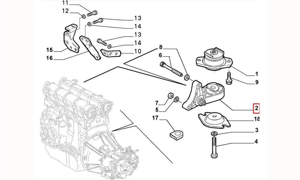 Doblo Motor Arka Bağlantı Takozu Şema