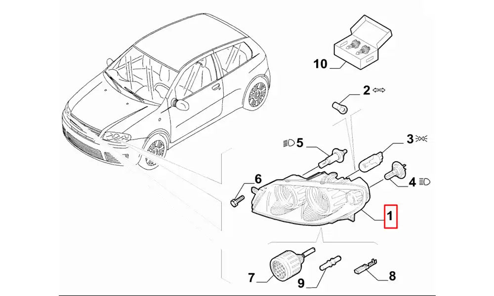 Punto Ön Far Komple Şema