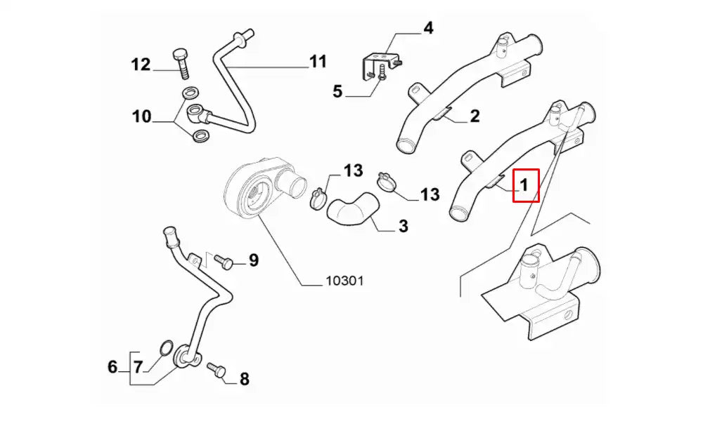Ducato Motor Blok Su Giriş Borusu Şema