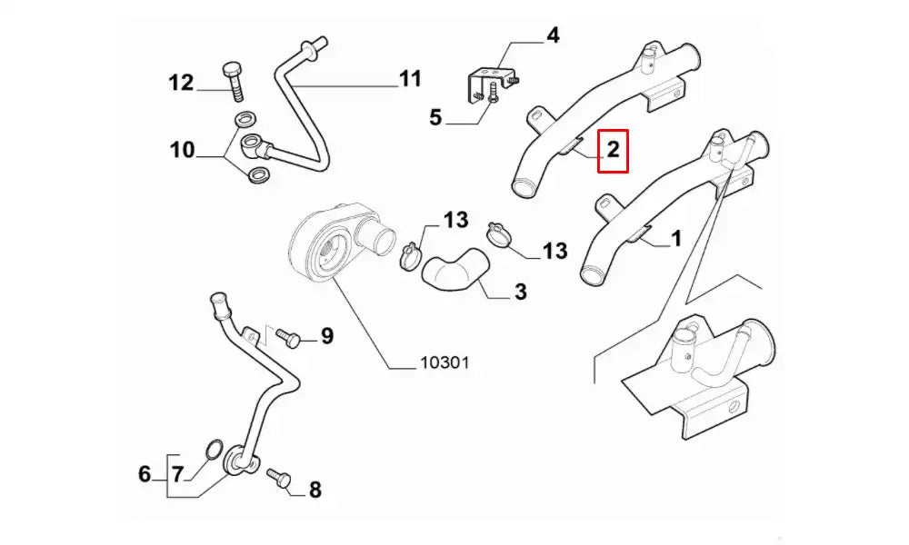 Ducato Motor Blok Su Giriş Borusu Şema