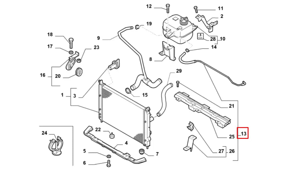 Palio Radyatör Genleşme Depo Hortumu Şema