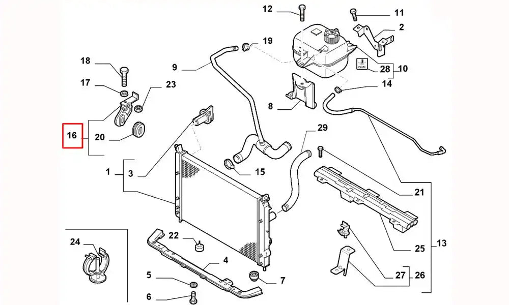 Albea Radyatör Bağlantı Ayağı Şema