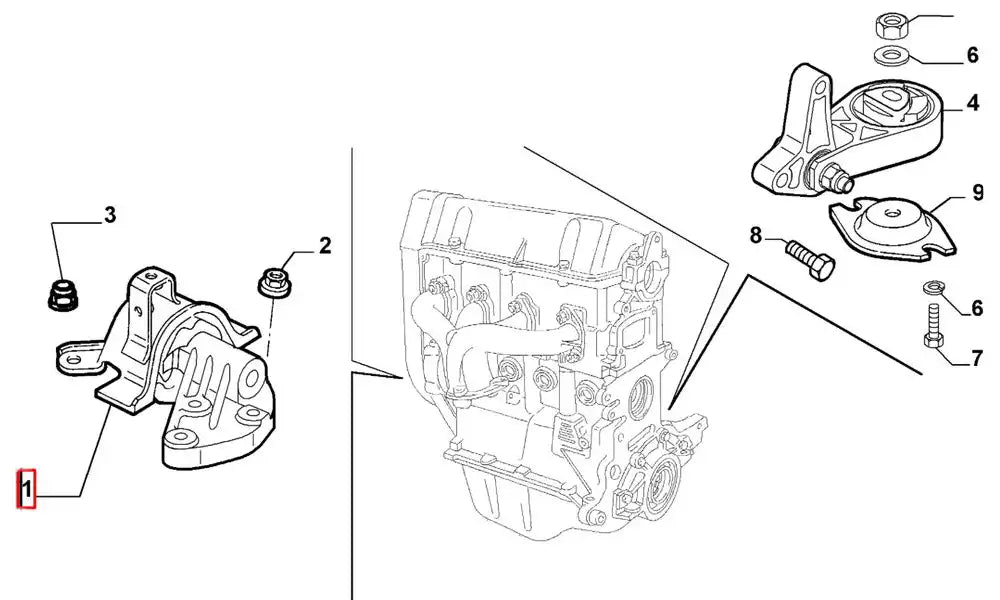 Doblo Motor Ön Bağlantı Takozu Şema