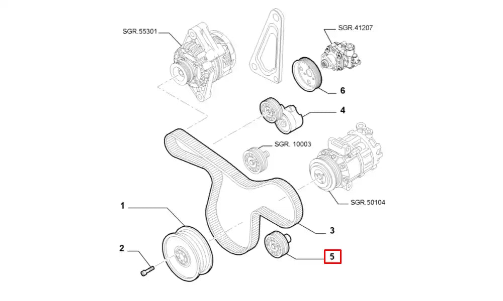 500 Alternatör Kayışı Gergi Bilyası Şema