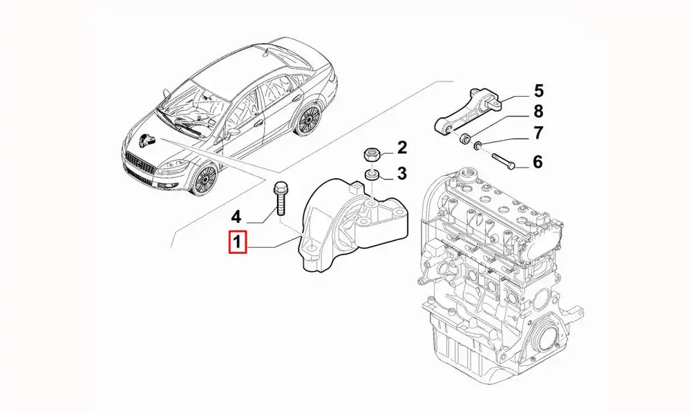 Linea Motor Ön Bağlantı Takozu Şema