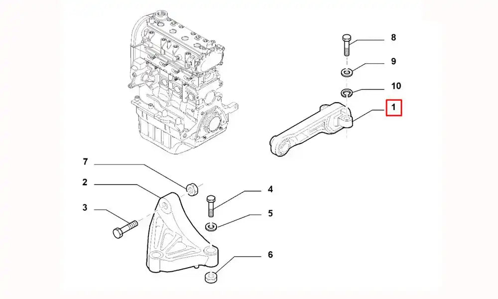 Fiorino Motor Arka Bağlantı Takozu Şema