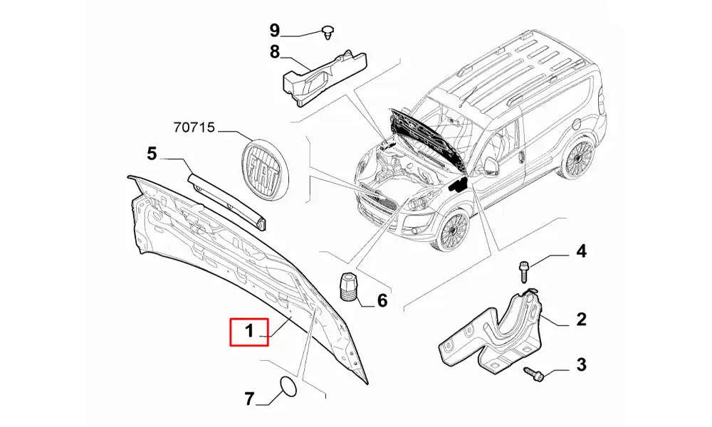 Doblo Motor Kaputu Şema