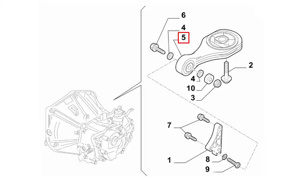 Stilo Motor Arka Bağlantı Takozu Şema