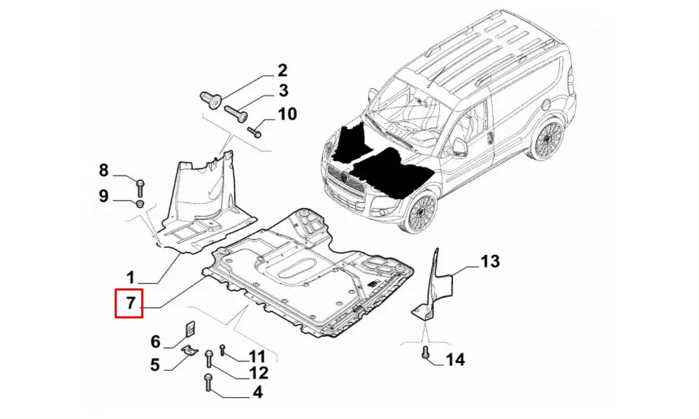 Pratico Motor Alt Koruma Plastiği Şema