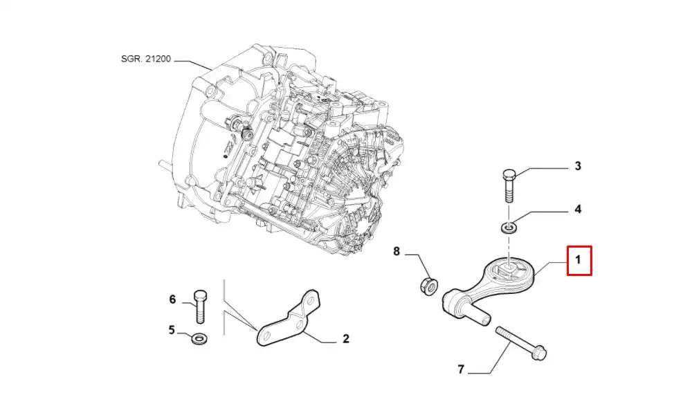 Doblo Motor Arka Bağlantı Takozu Şema