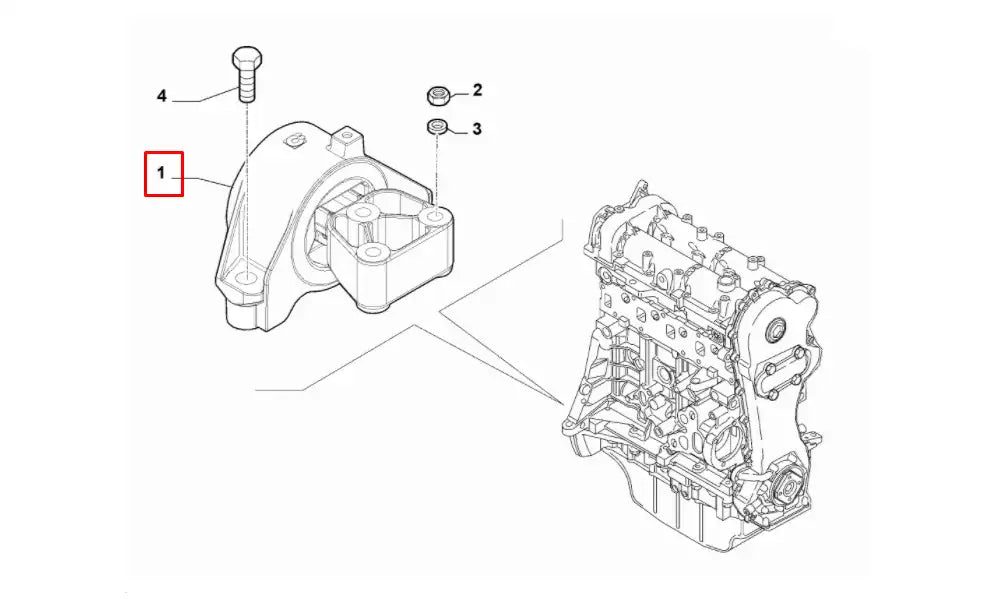 Fiorino Motor Arka Bağlantı Takozu Şema