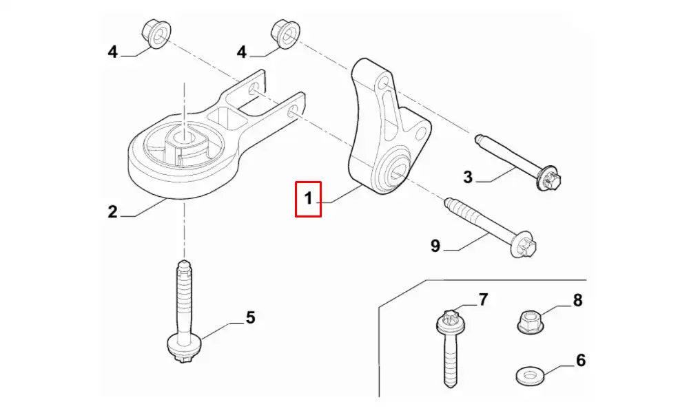 Egea Motor Arka Takozu Bağlantı Ayağı Şema