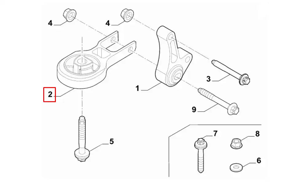 Egea Motor Arka Bağlantı Takozu Şema