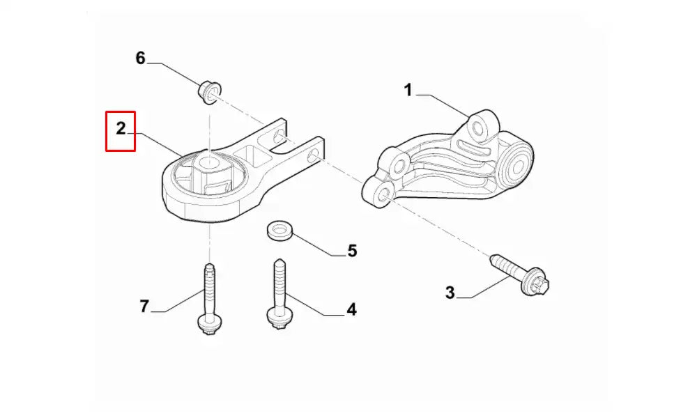 Egea Motor Arka Bağlantı Takozu Şema
