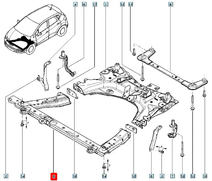 Captur Radyatör Alt Paneli Şema