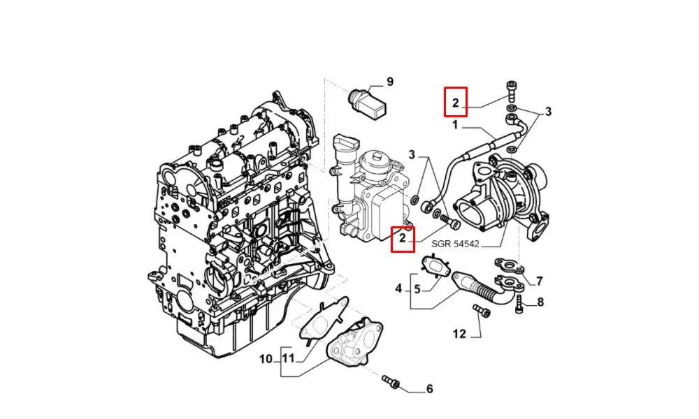 Palio Turbo Yağlama Cıvatası Şema