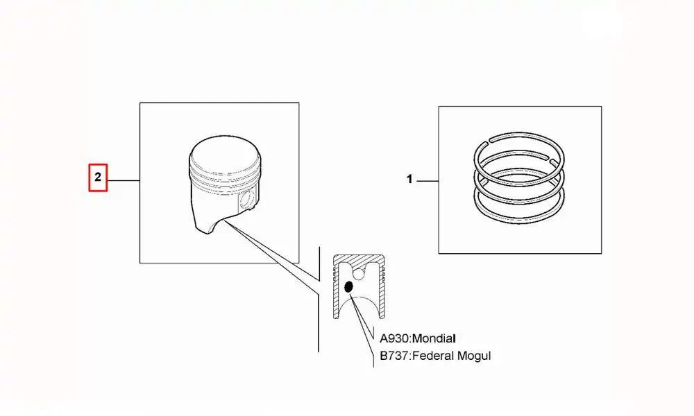 Linea Silindir Onarım Seti (Piston, Segman) Şema