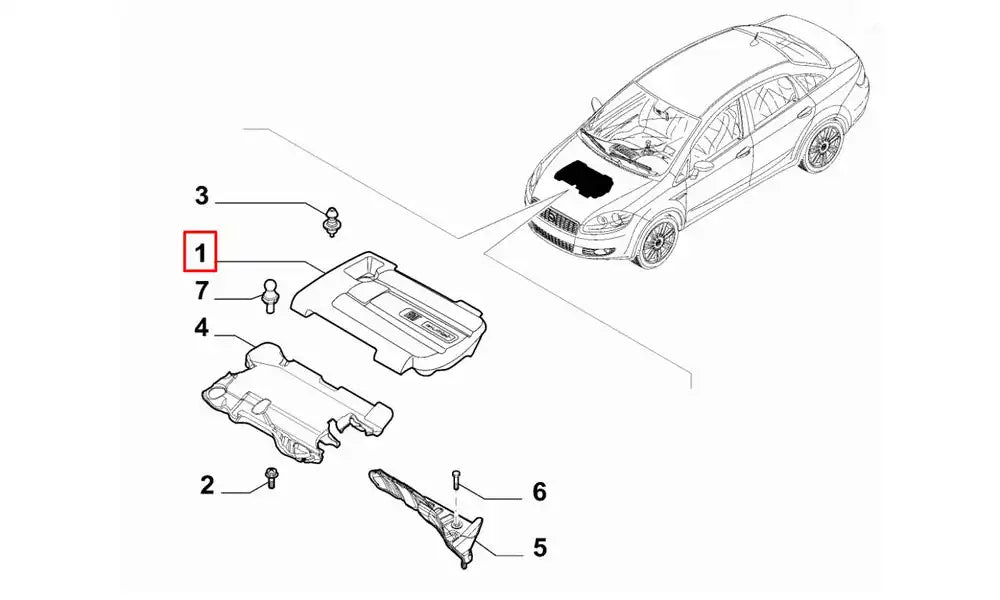 Linea Motor Üst Koruma Kapağı Şema