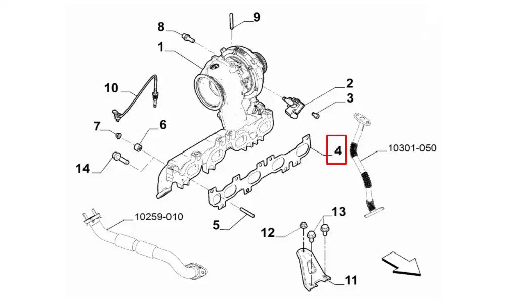 Doblo Egzoz Manifold Contası Şema