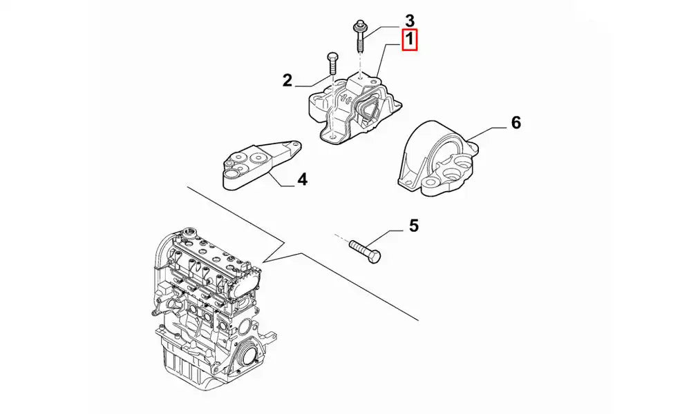 Grande Punto Motor Ön Bağlantı Takozu Şema