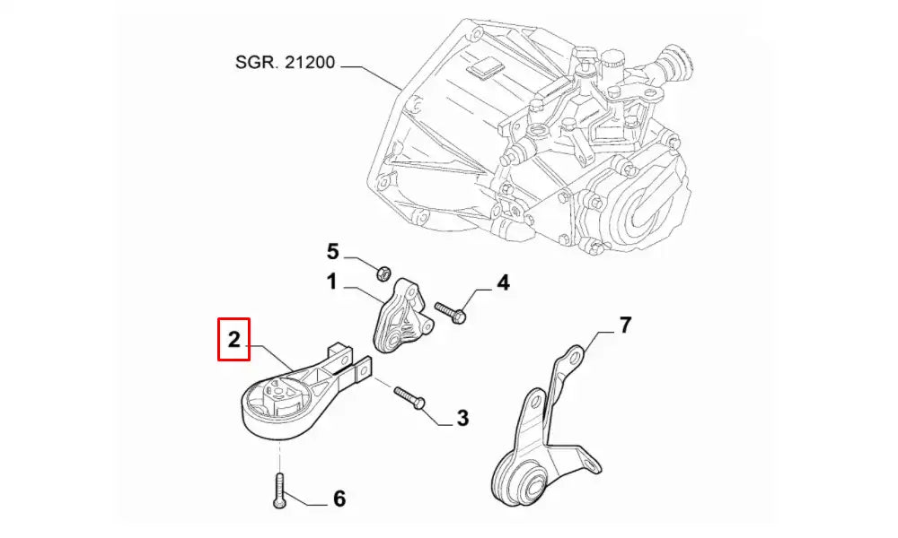 Grande Punto Motor Arka Bağlantı Takozu Şema