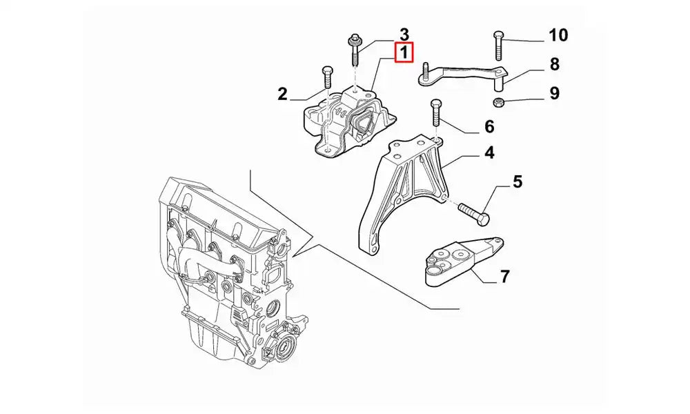 500 Motor Ön Bağlantı Takozu Şema