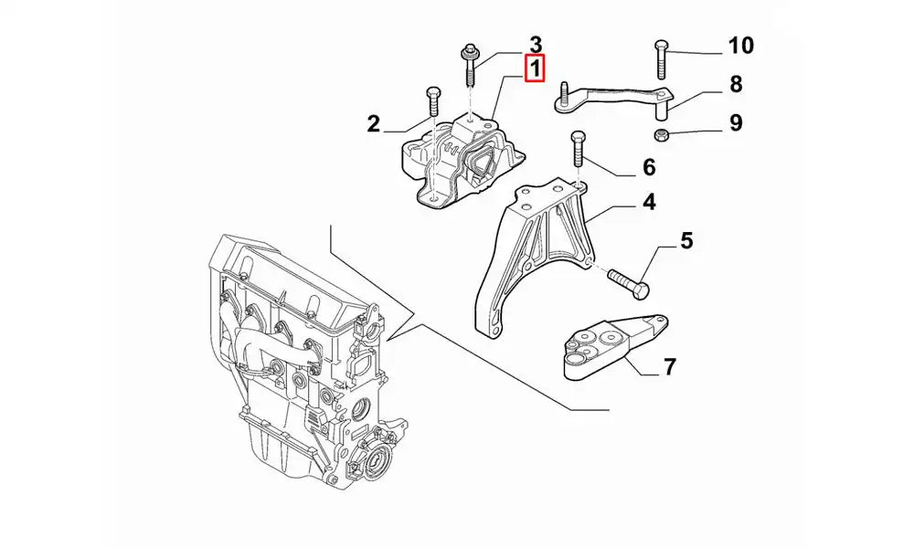 Mito Motor Ön Bağlantı Takozu Şema