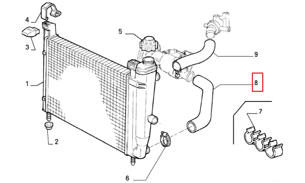 Uno Motor Radyatörü Alt Hortumu Şema