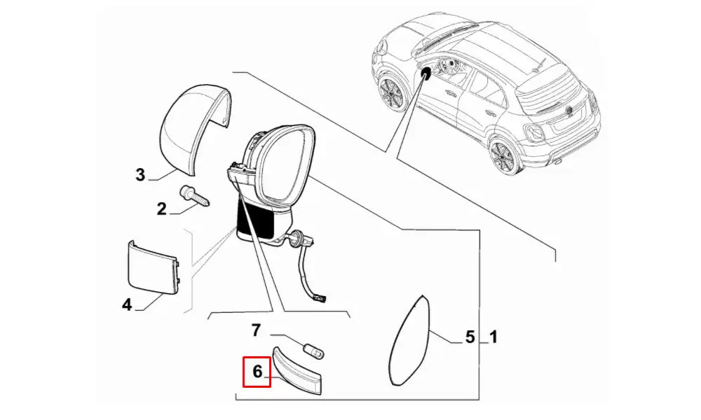 500 Yan Ayna Sinyal Lambası Şema