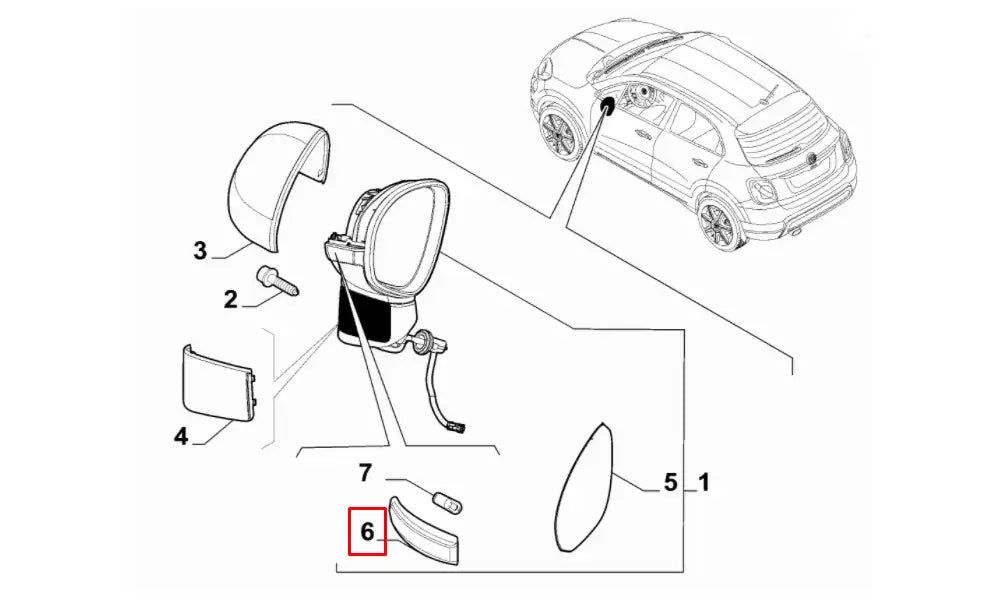 500 Yan Ayna Sinyal Lambası Şema