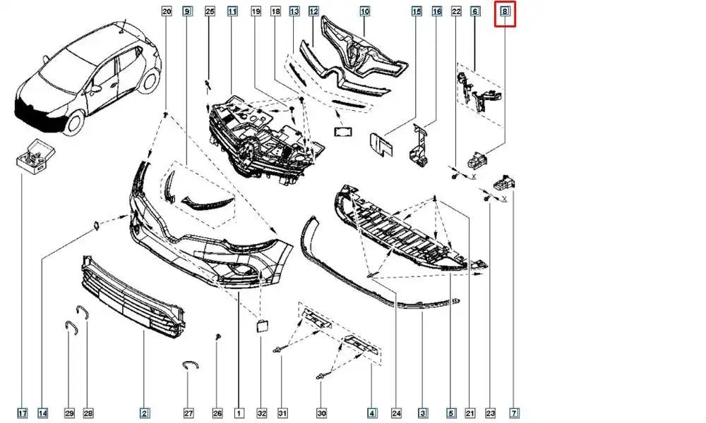 Clio Tampon Bağlantı Ayağı Şema
