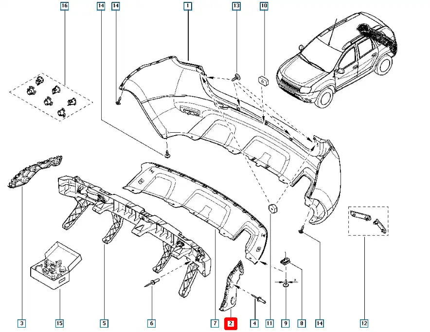 Duster Tampon Bağlantı Ayağı Şema