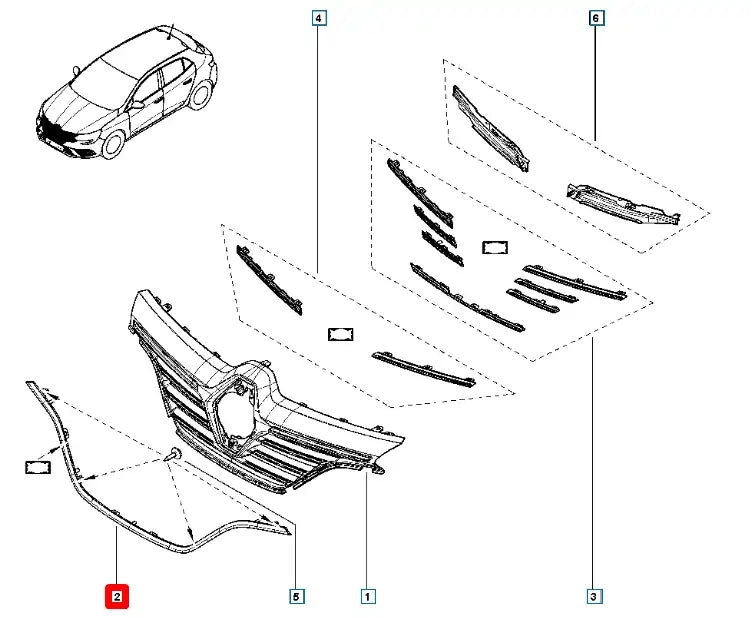 Megane Ön Panjur Çıtası Şema