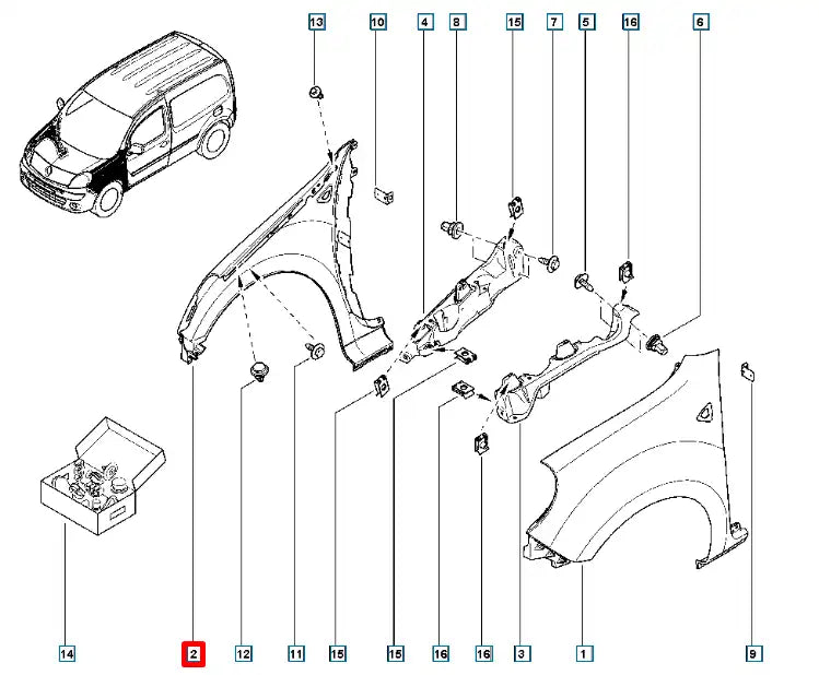Kangoo Çamurluk Şema