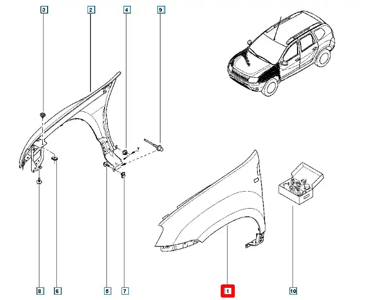 Duster Çamurluk Şema
