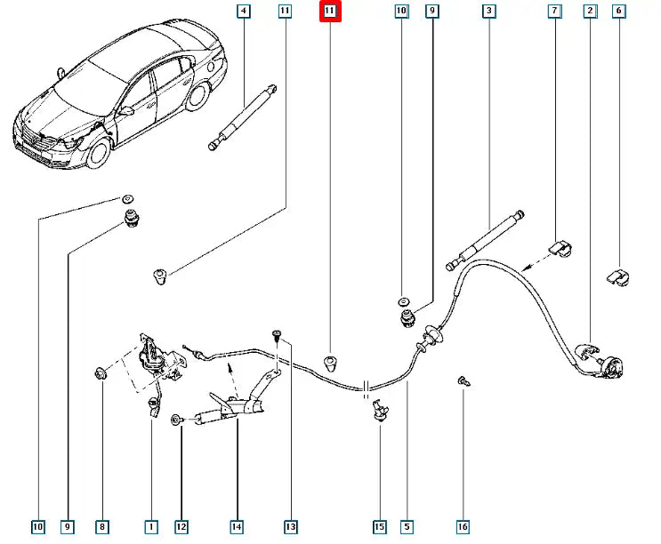 Talisman Motor Kaputu Destek Takozu Şema