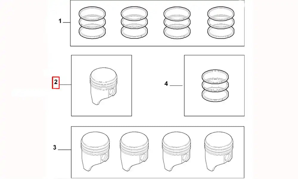 Marea Silindir Onarım Seti (Piston, Segman) Şema