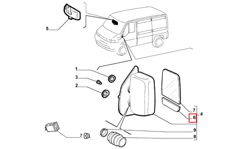 Ducato Yan Ayna Camı Şema