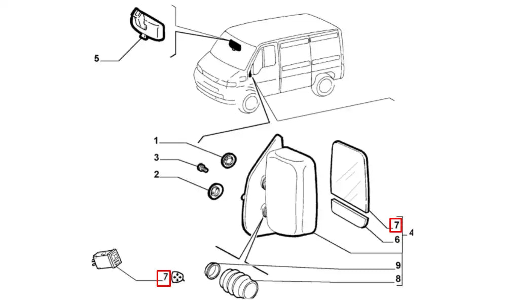 Ducato Yan Ayna Camı Şema