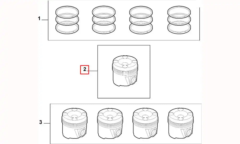 Punto Silindir Onarım Seti (Piston, Segman) Şema