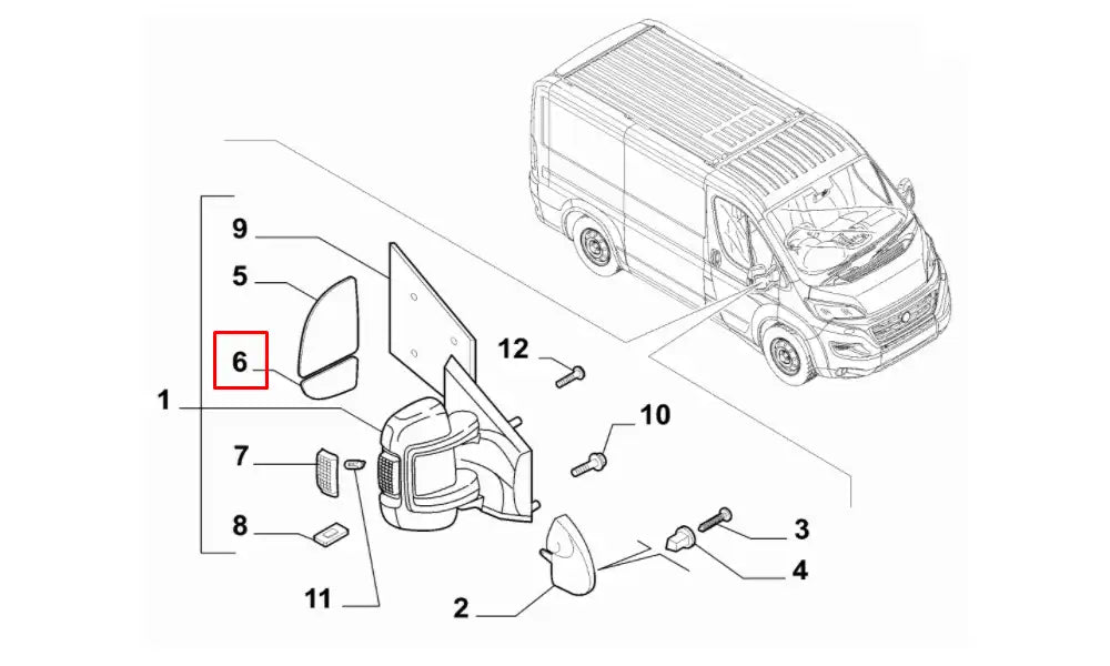 Ducato Yan Ayna Camı Şema