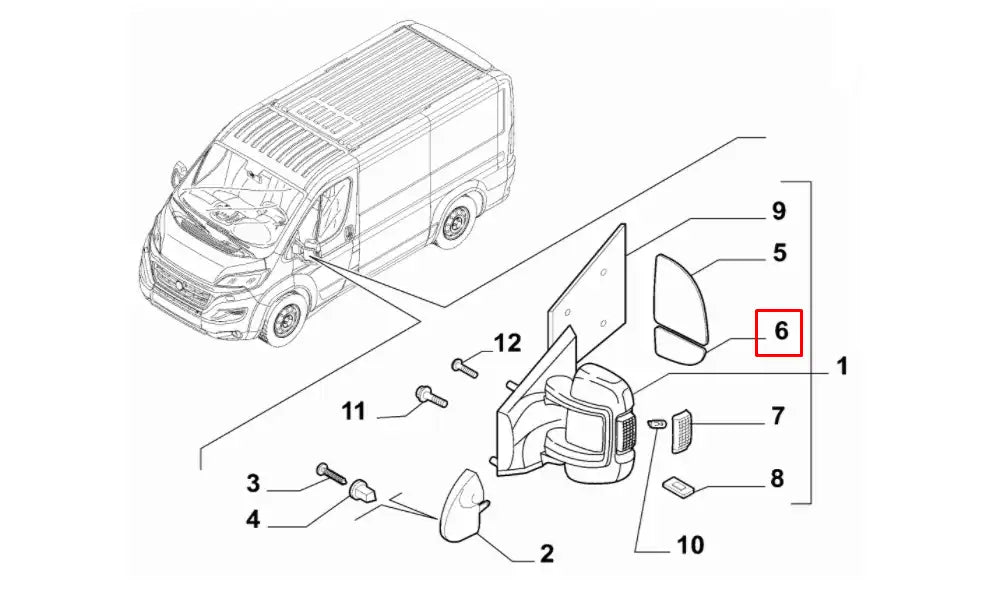 Ducato Yan Ayna Camı Şema