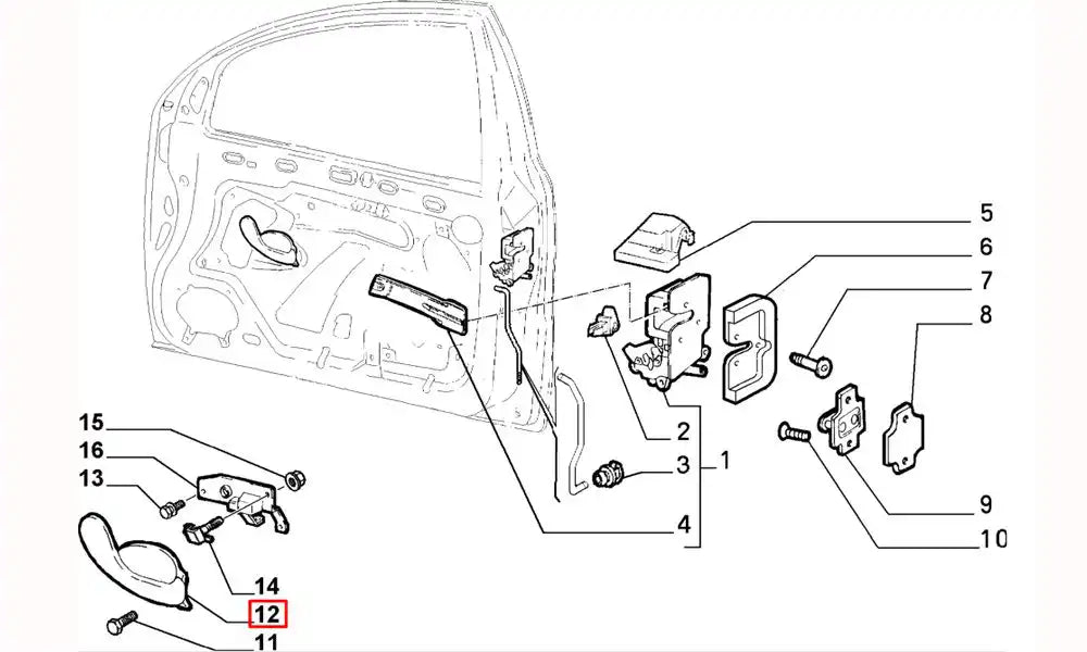 Brava Kapı İç Açma Kolu Şema