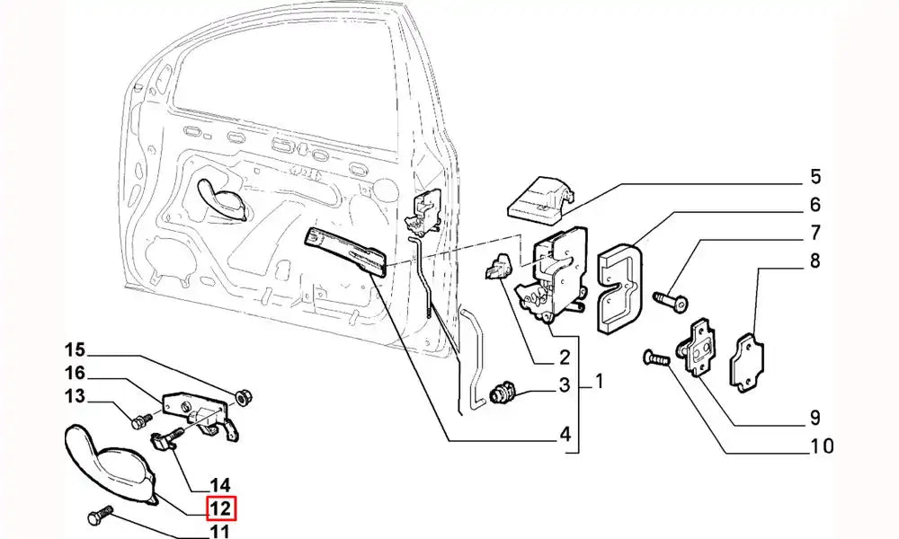 Brava Kapı İç Açma Kolu Şema