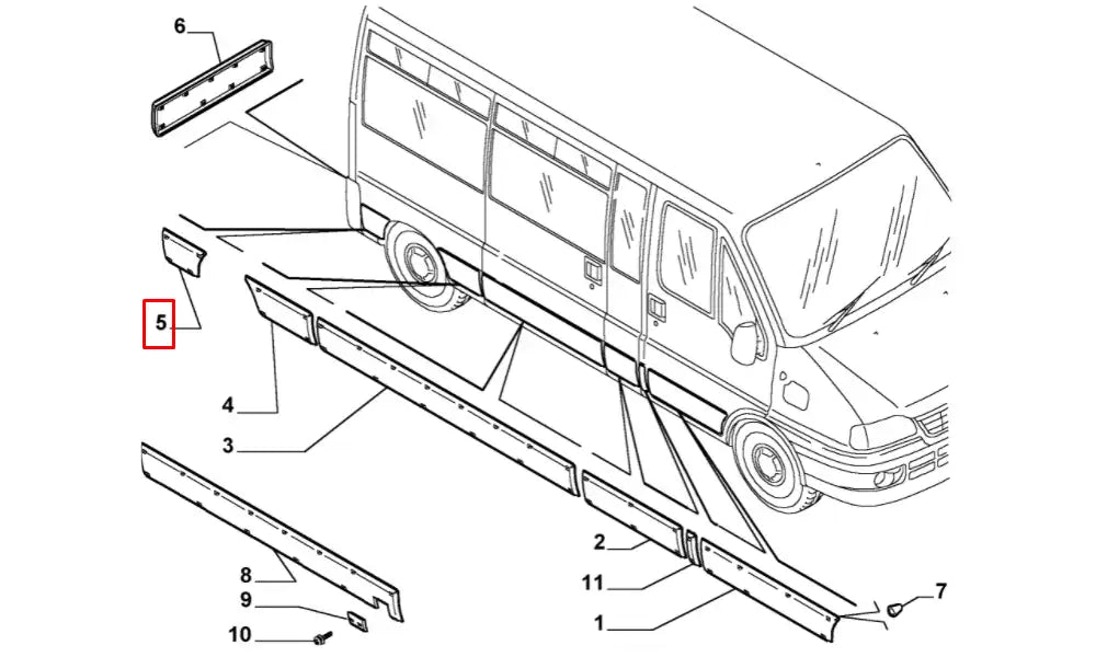 Ducato Çamurluk Çıtası Şema